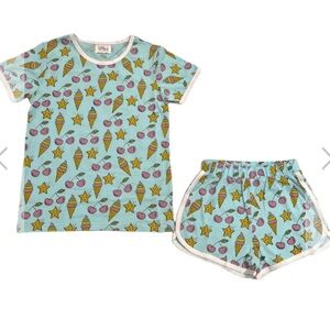 Lola + The Boys Girls Cherry Ice Cream Top & Shorts Set sz 6